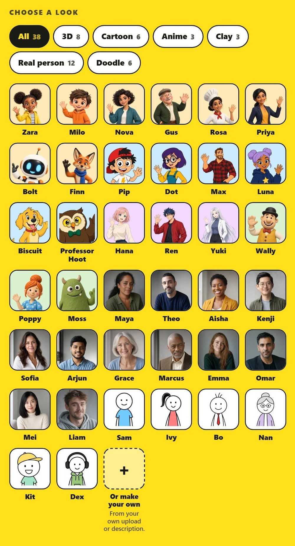 Postonomous-characters