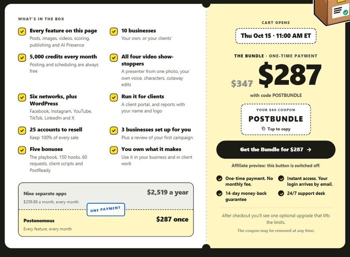 Postonomous-price